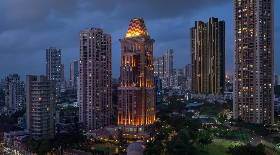 hotel facade dusk shot